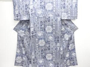 花更紗に壷模様小紋着物